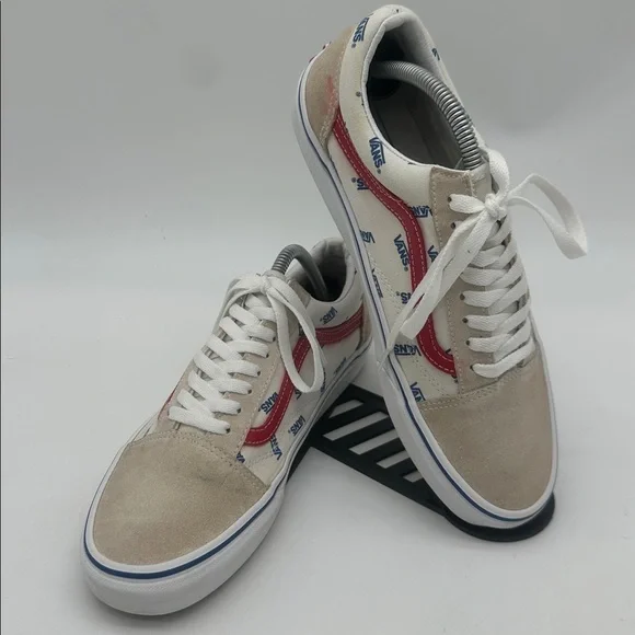 Vans Unisex Old Skool Cream White Low Top Sneakers Men Size 9.5 Womens Size 11.0 - Picture 3 of 14